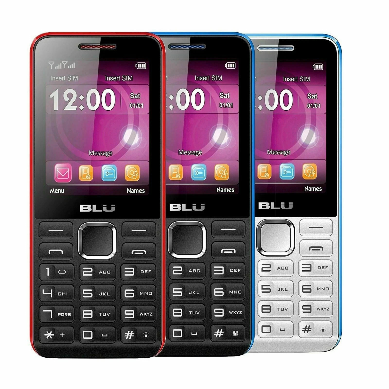 BLU Cell Phone Unlocked W/ Number Buttons Tank II T193 2.4″ VGA GSM Dual Sim