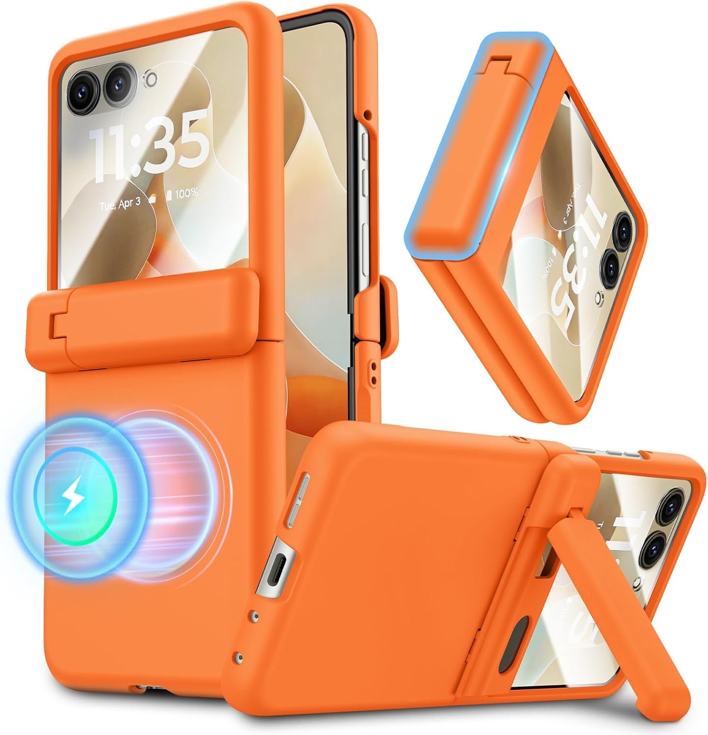 Motorola Razr 2026/2025/2024 Magnetic Case with Kickstand and Hinge Protection