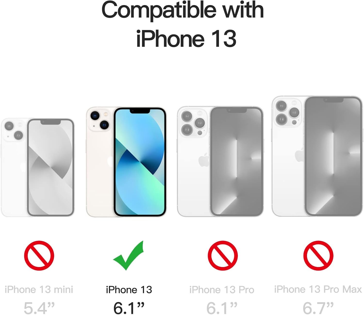 Magnetic Case for iPhone 13 6.1-Inch, Shockproof Phone Bumper Cover, Clear Back