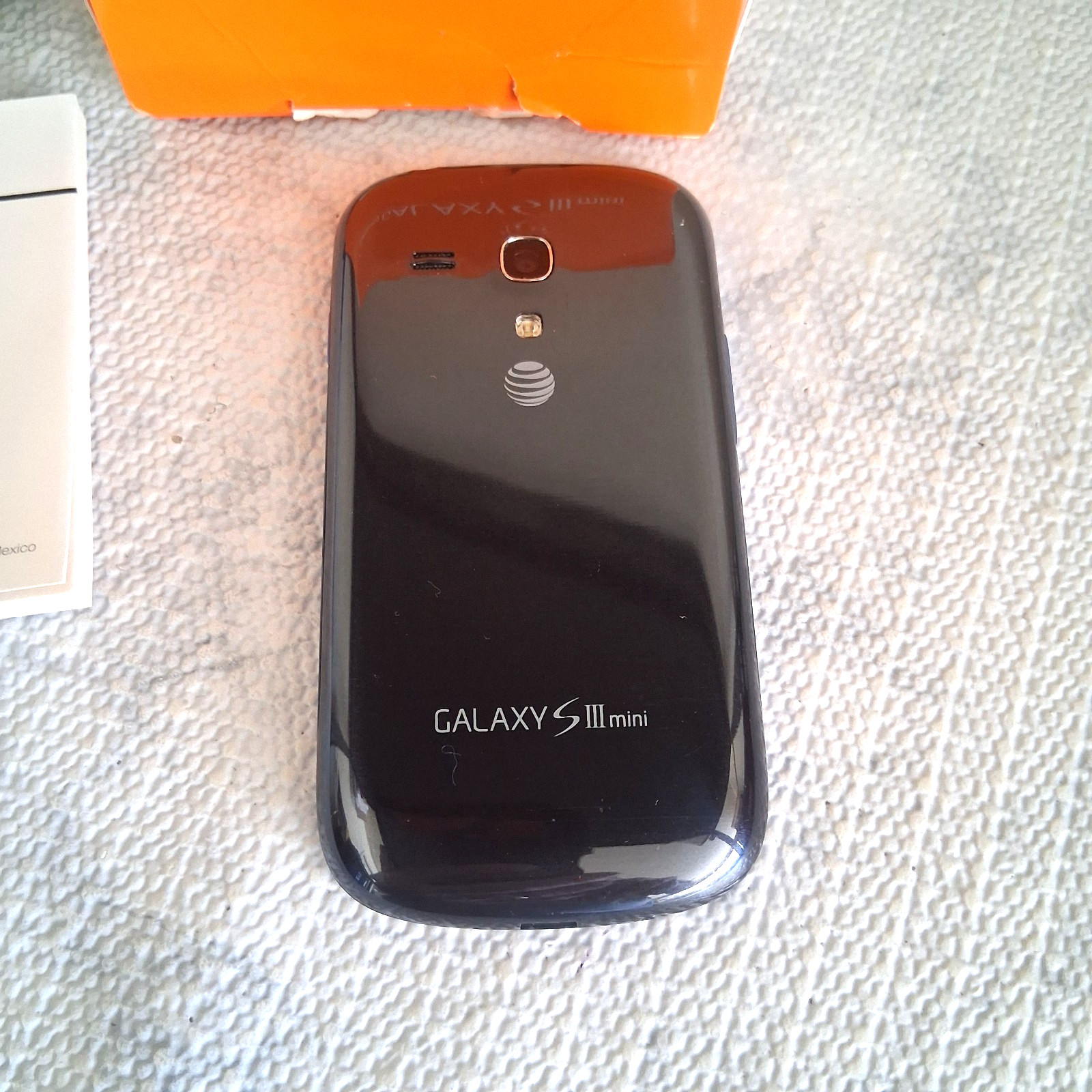 Samsung Galaxy S3 Mini SM-G730A (att) 8GB Blue Charge Cord Instructions in Box