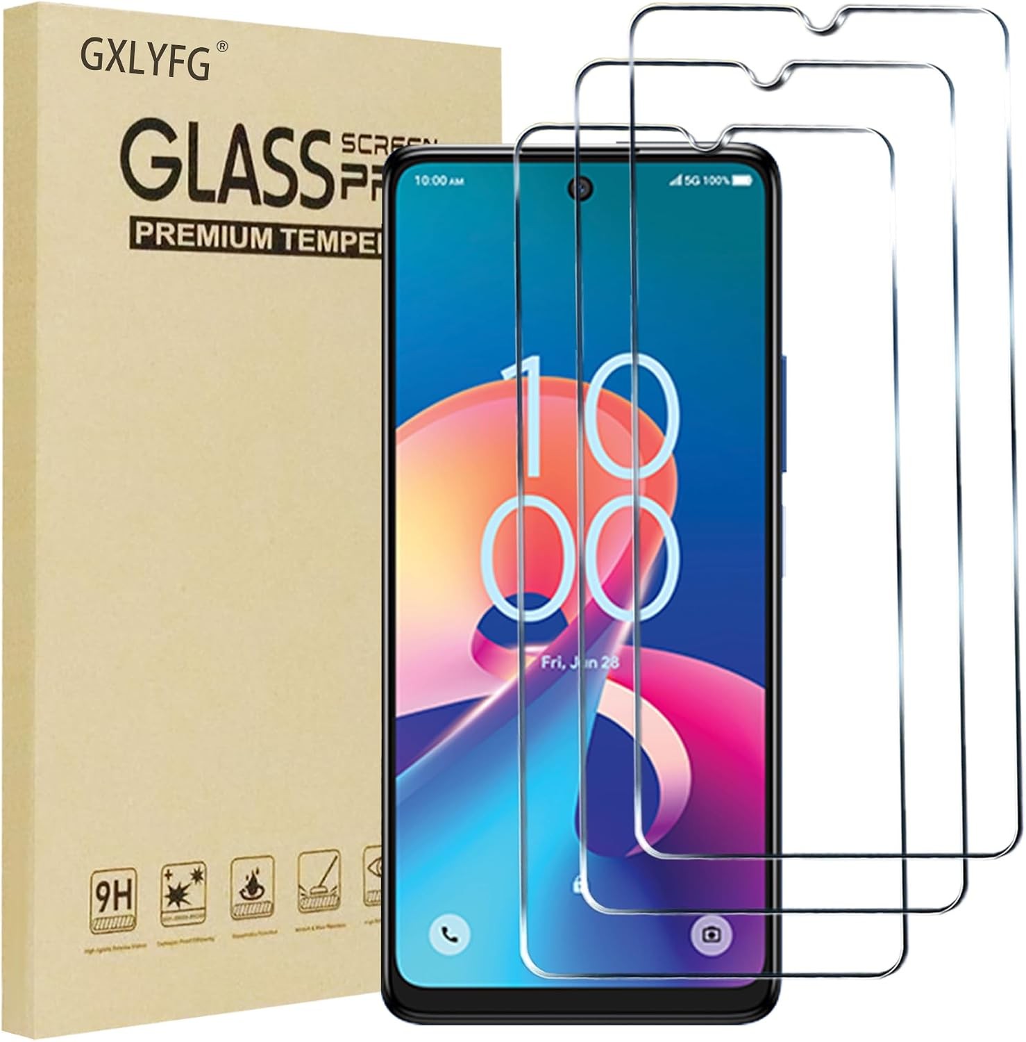 3PCS Tempered Glass Screen Protectors for TCL K32 5G TCL K33 5G Lively Jitterbug