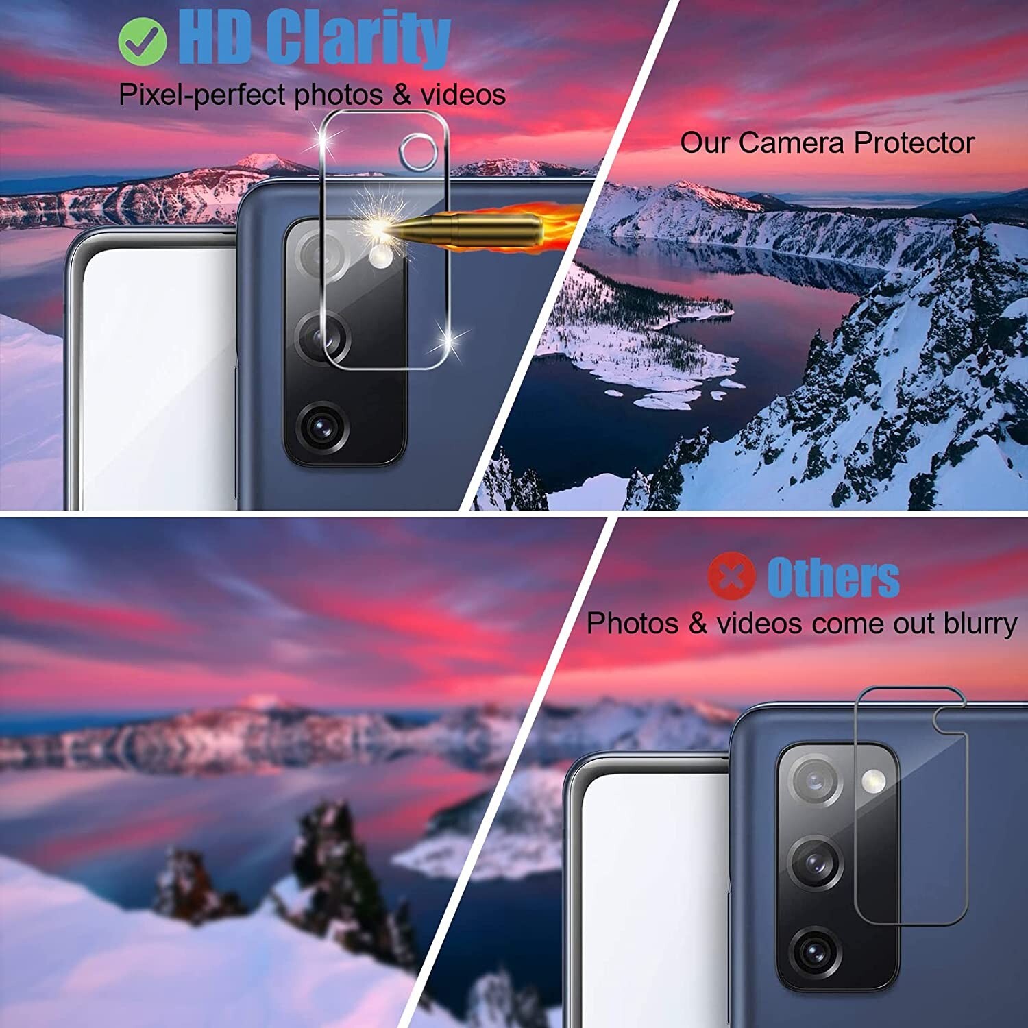 6 in 1 Camera Lens Screen Protector for Samsung Galaxy S20 FE Tempered Glass
