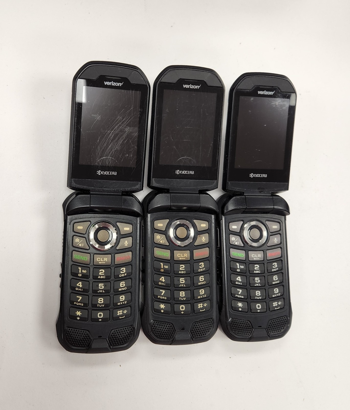 Lot of 3 Used Kyocera E4810 16 GB Black Verizon Only **Read**