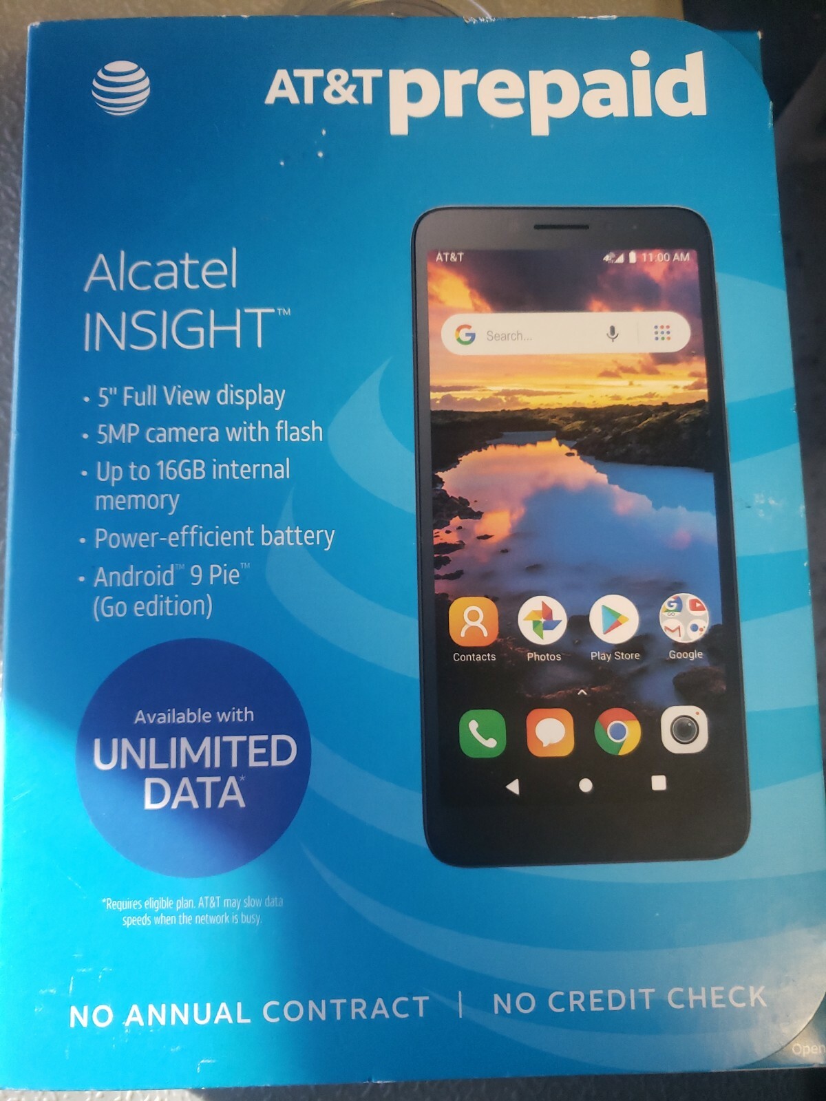 New – Alcatel INSIGHT AT&T 5005R – Black – 5″ 5MP 16GB Android 9 Phone