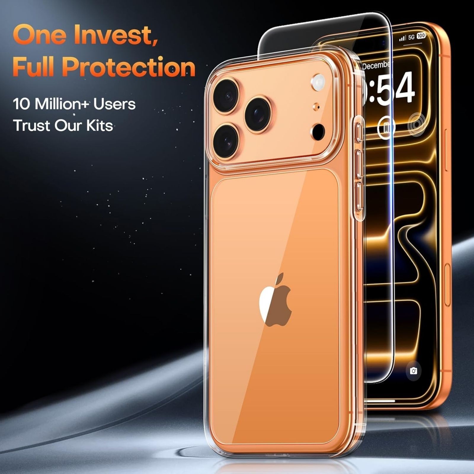 iPhone 17 Pro Max Case, Slim Shockproof Clear Case with Full Camera Protection
