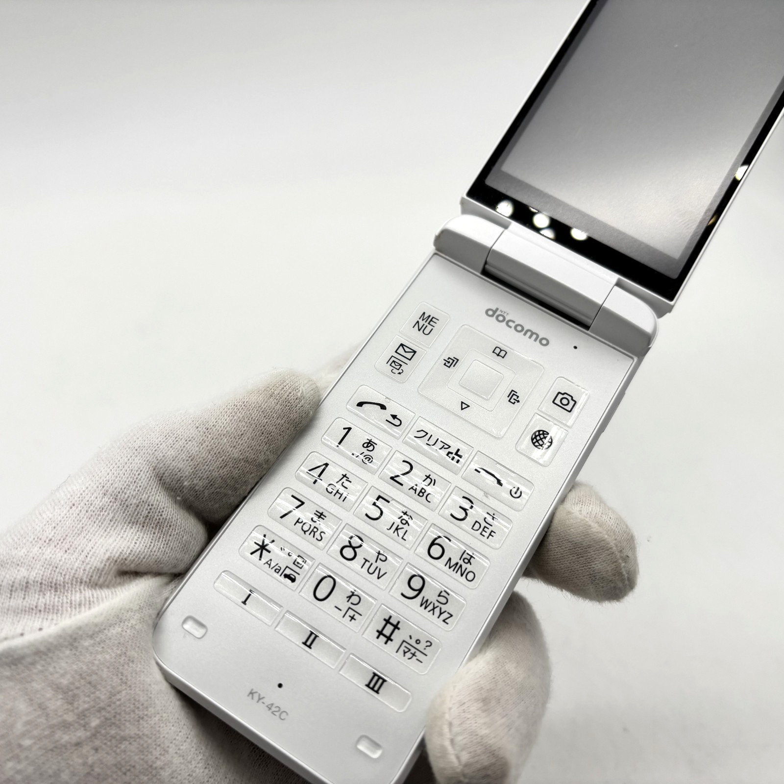 KYOCERA DIGNO Keitai KY-42C White Unlocked 4G Android Flip Phone Japan Clean