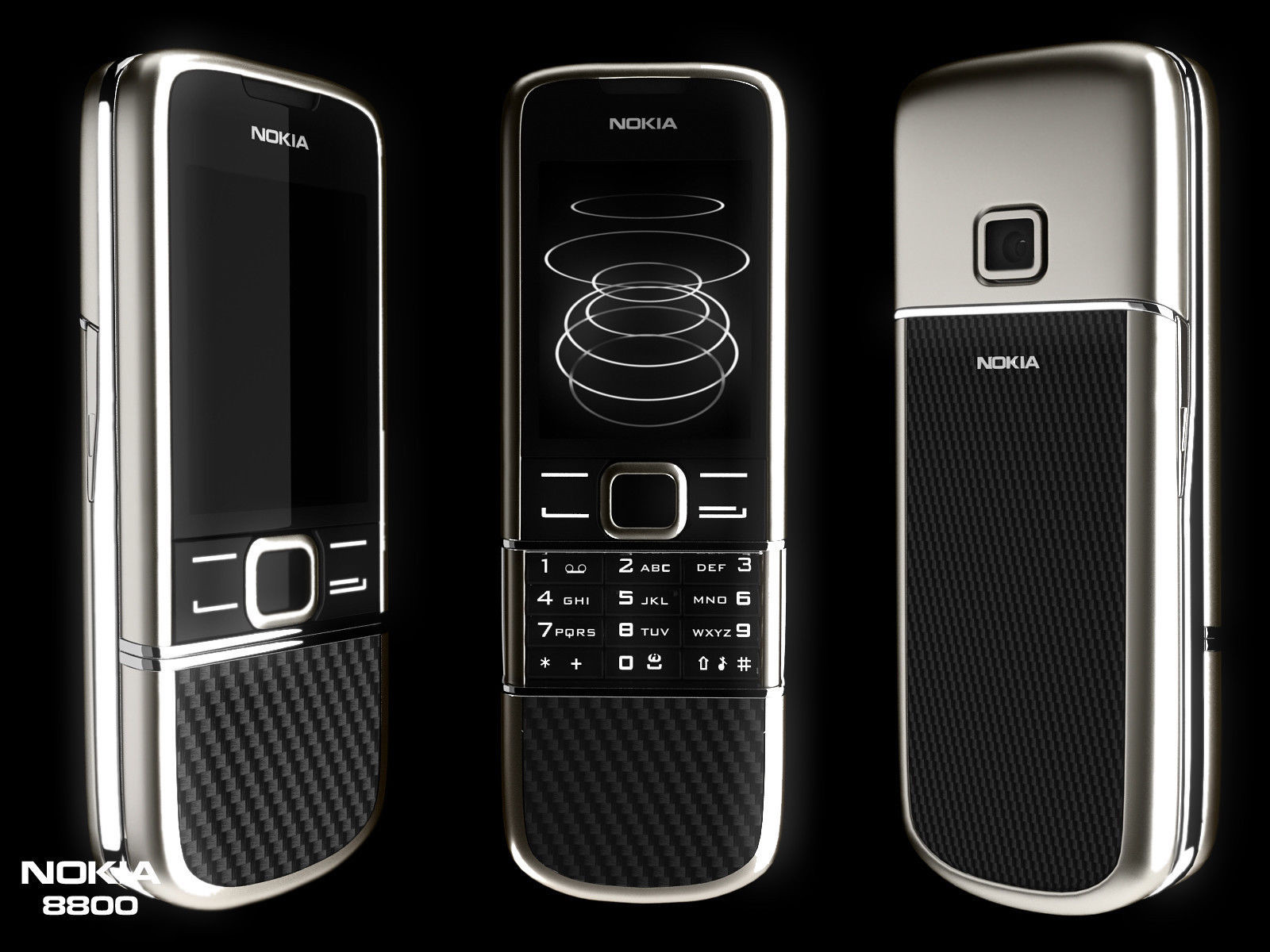 Nokia 8800 Carbon Arte Black 8800e 3G UMTS 2100 3MP Bluetooth 4GB Mobile phone