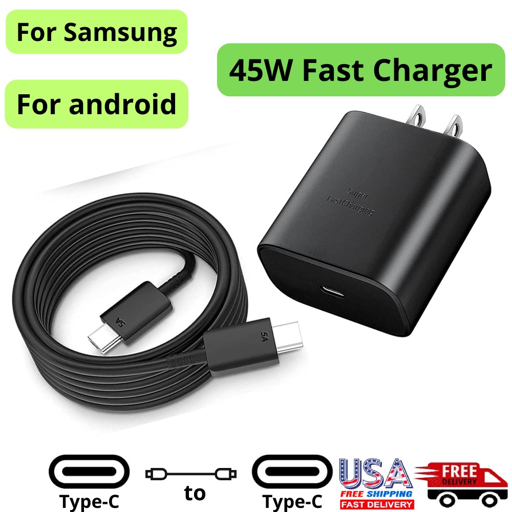 45W PD Fast Wall Charger+6FT Type-C Cable For Samsung Galaxy S23 S22 S21 note20