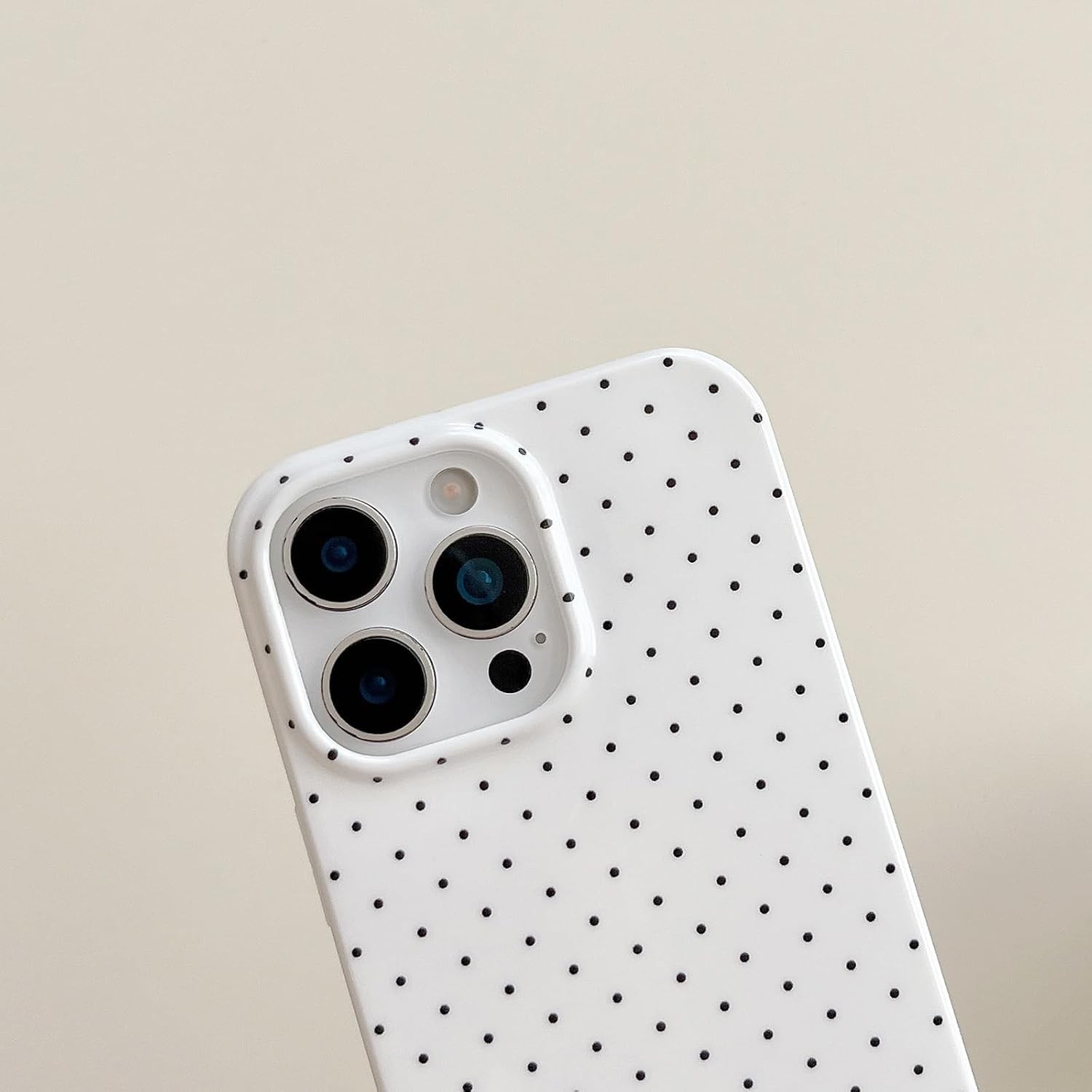 iPhone 16 Pro Max Case with Polka Dot Pattern Silicone Design Cute Fashion Girly