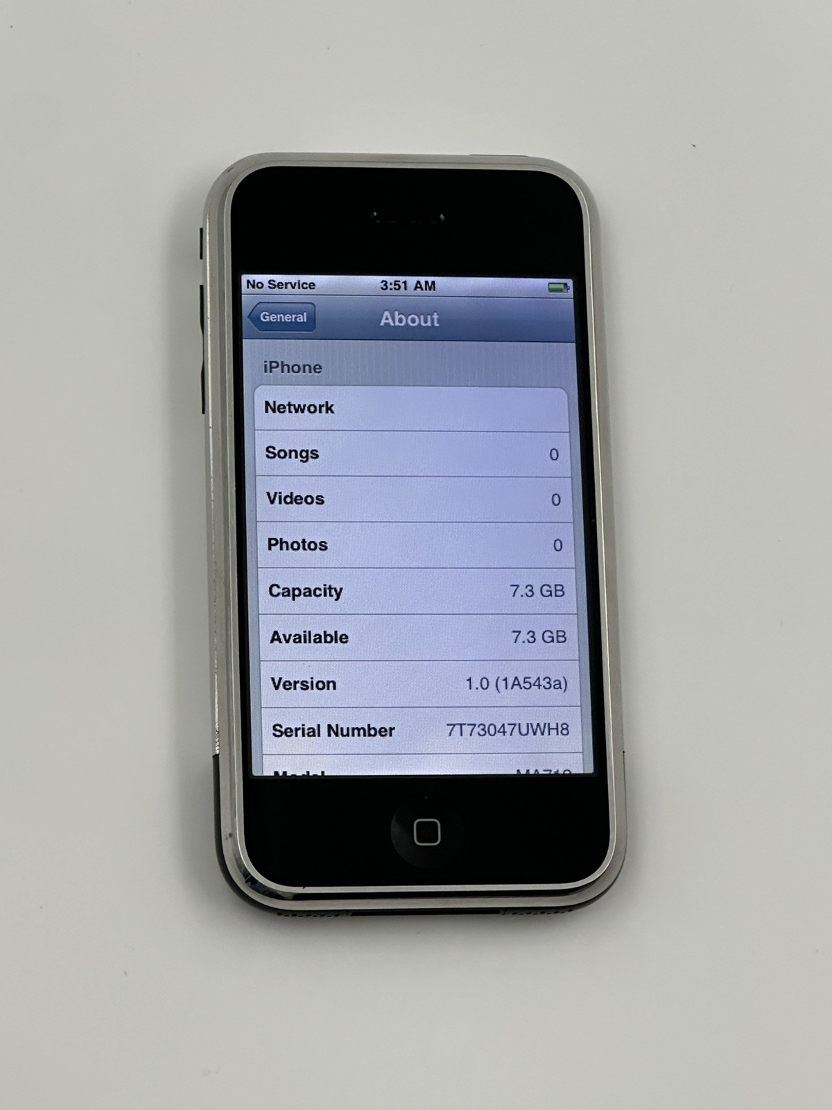 iOS 1.0 Apple iPhone 1st Generation – 8GB – Black A1203 (GSM) 2G MA712LL/A
