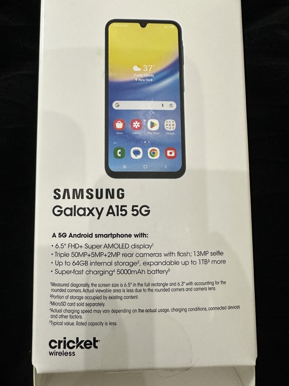 Samsung Galaxy A15 5G 64GB 4GB RAM 50MP Camera Cricket Telefono Battery 5000mAh