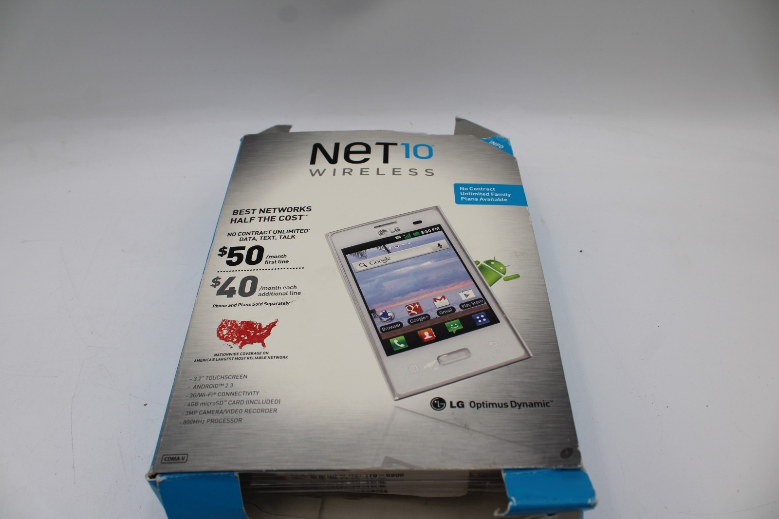 LG Optimus Dynamic – 2 GB – White (NET10 Wireless)