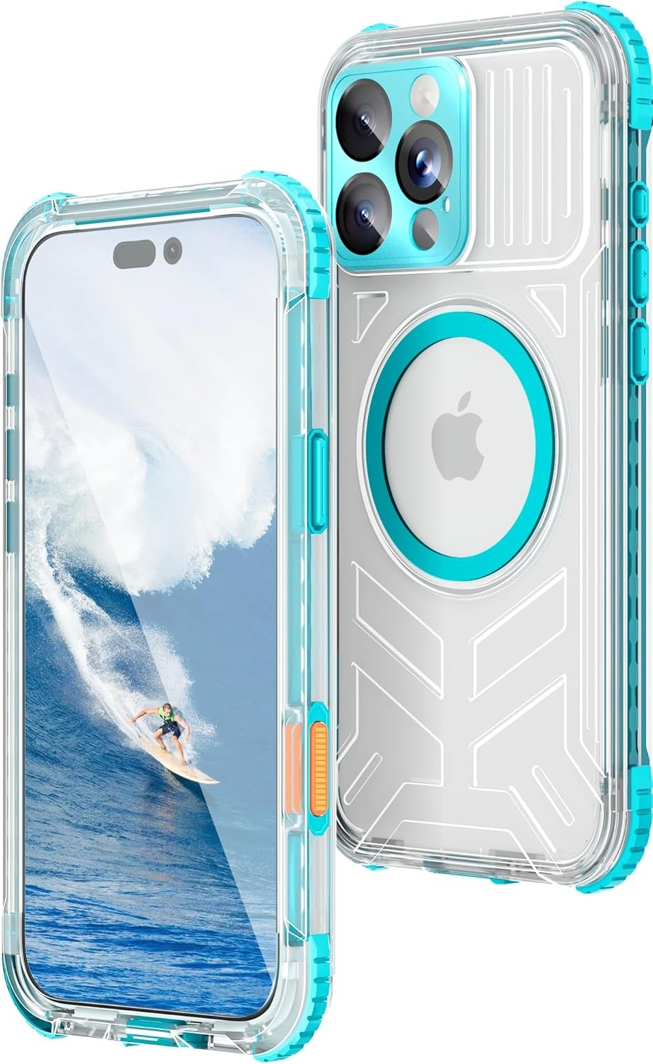 iPhone 16 Pro Max Waterproof Case, IP68 Underwater, 15FT Military Shockproof, Te