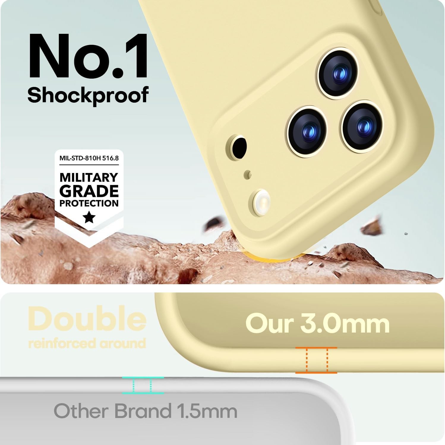 Designed for iPhone 17 Pro Case, Premium Silicone Shockproof Protective Phone Ca