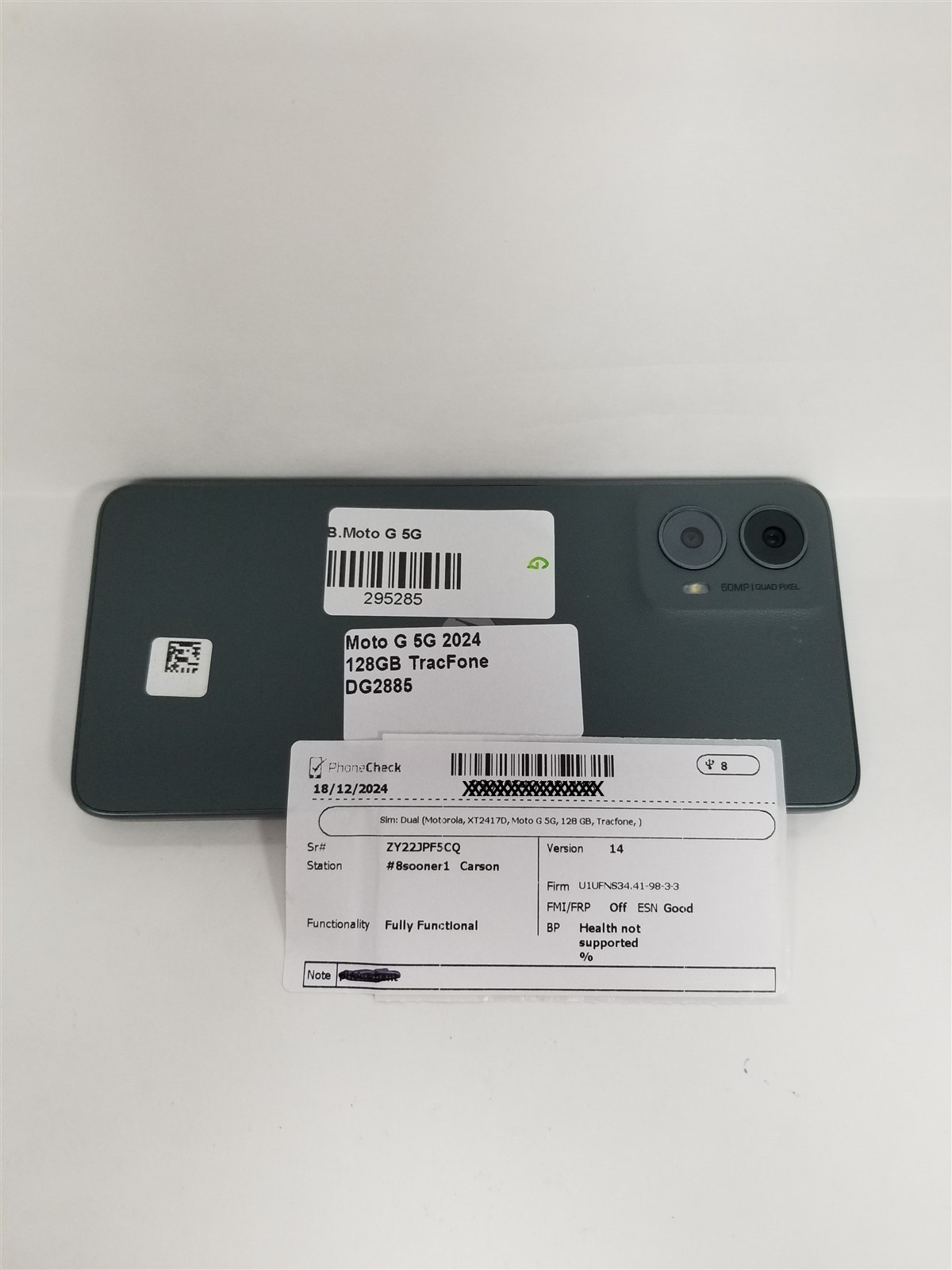 Motorola Moto G 5G 2024 128GB Gray XT2417D (TracFone) Fully Functional DG2885