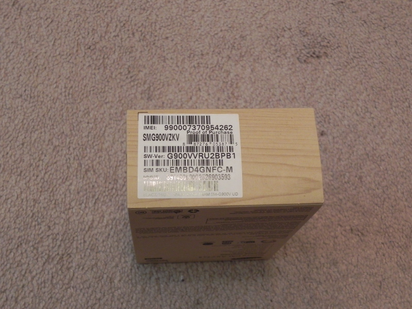 Samsung Galaxy S5 SM G900V UD 16GB Smartphone Black in Original Box