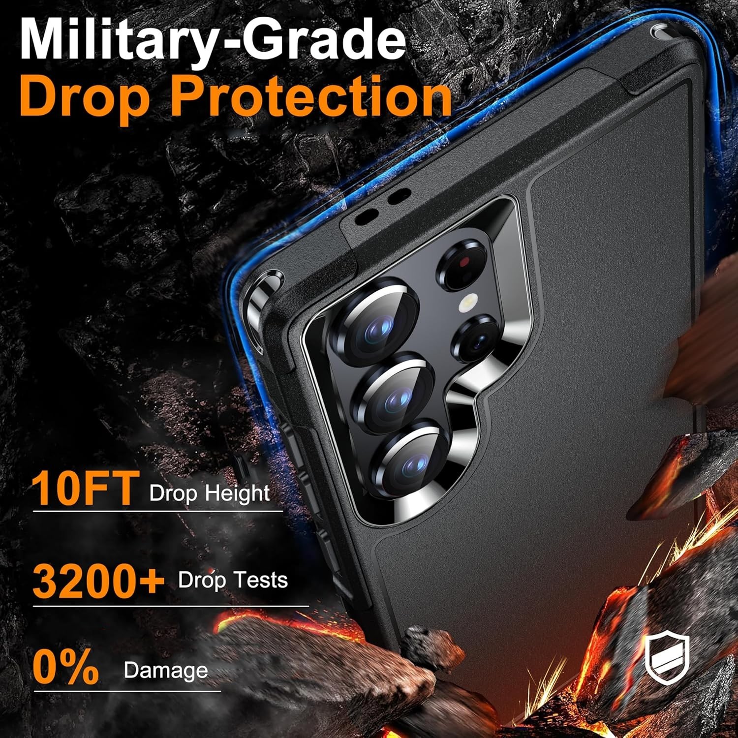 Samsung Galaxy S24 Ultra Case, [10FT Military Protection] Shockproof Heavy Duty