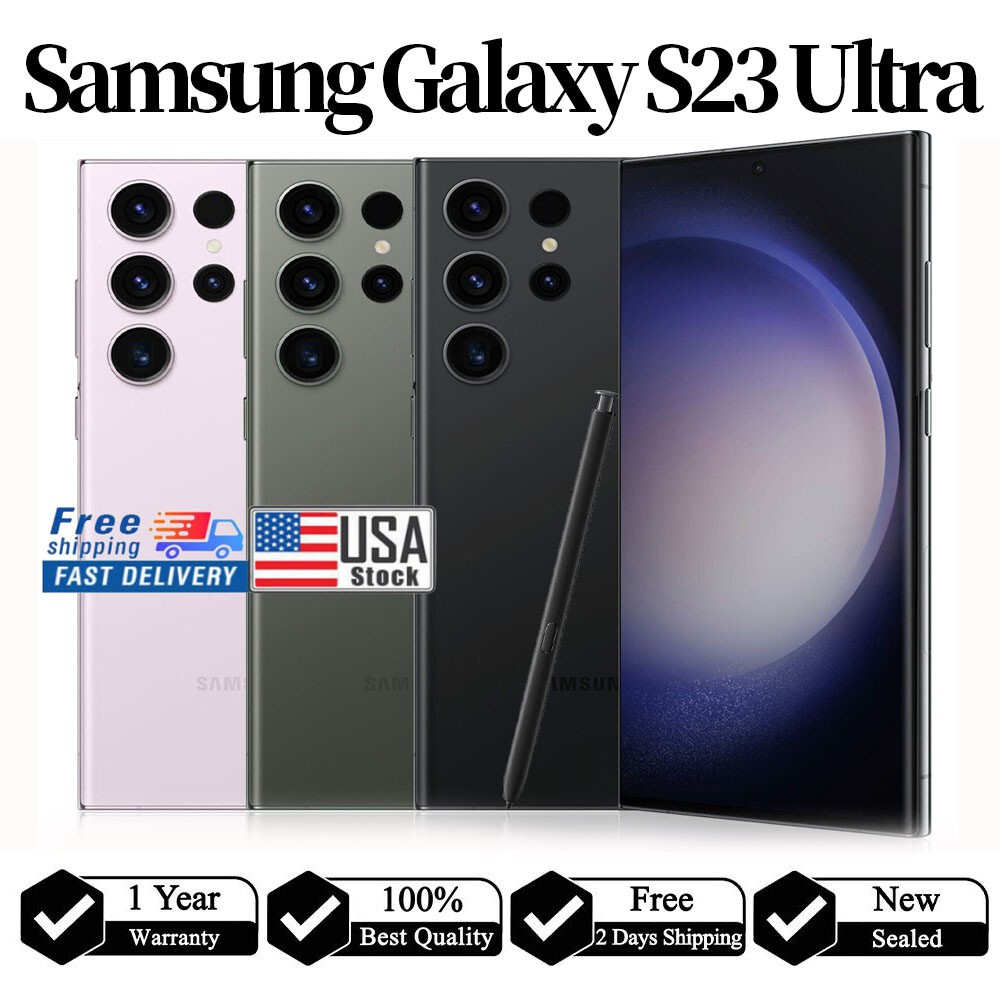 New Sealed Samsung Galaxy S23 Ultra 5G 256GB 512GB S918U1 Factory Unlocked US