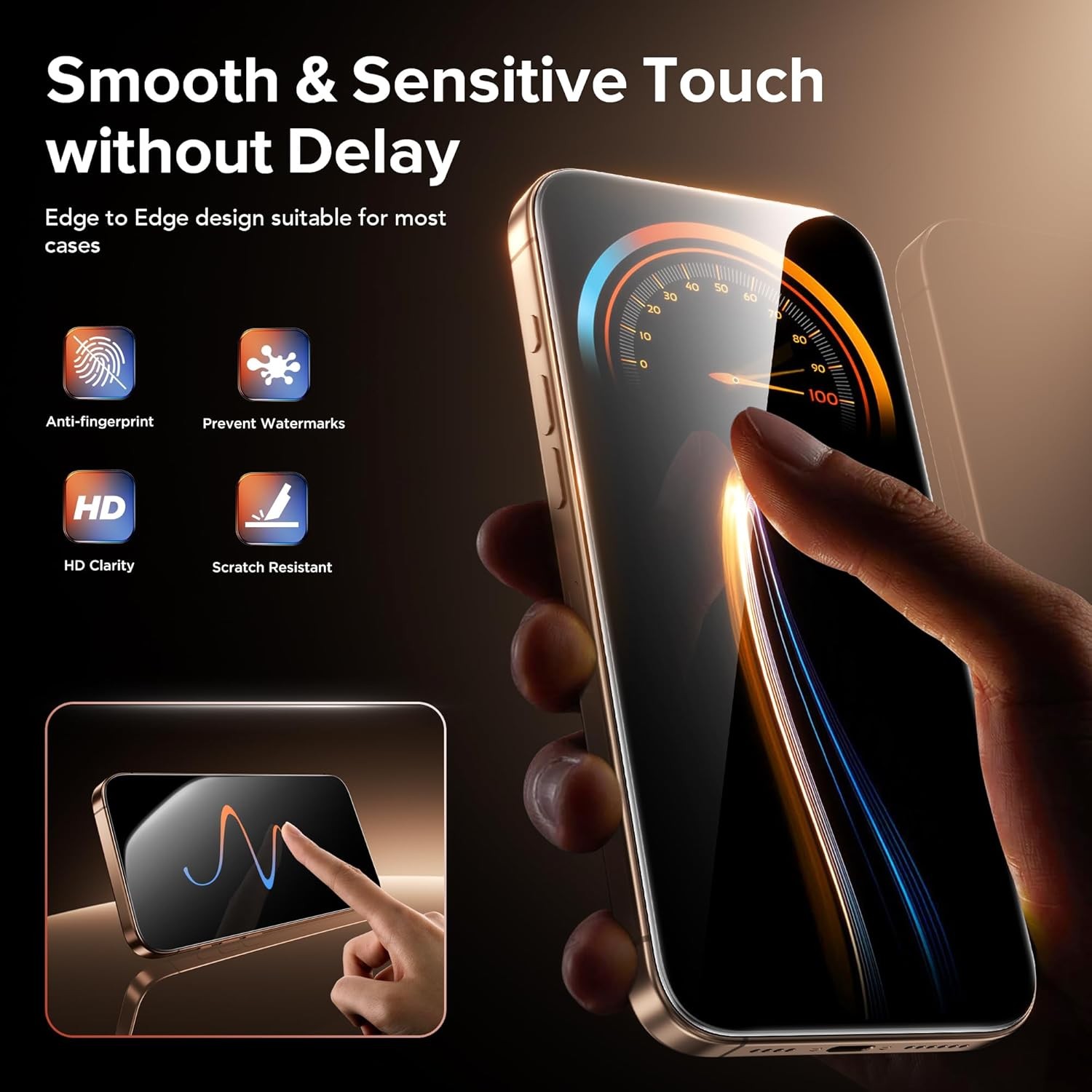 3PCS Privacy Screen Protector & Anti-Spy for iPhone 14 Pro Max Military-Grade 9H