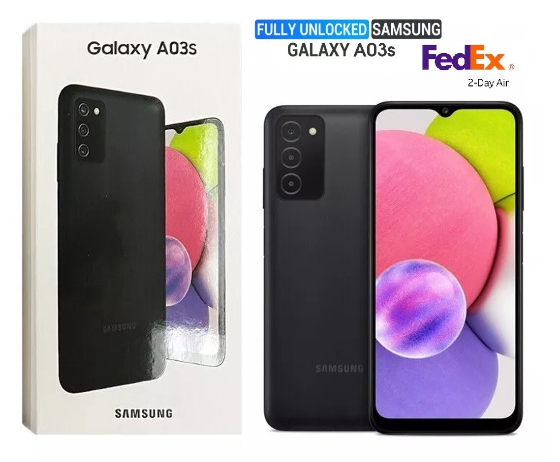 NEW Samsung Galaxy A03s 32GB GSM/CDMA Unlocked Android Smartphone – Black