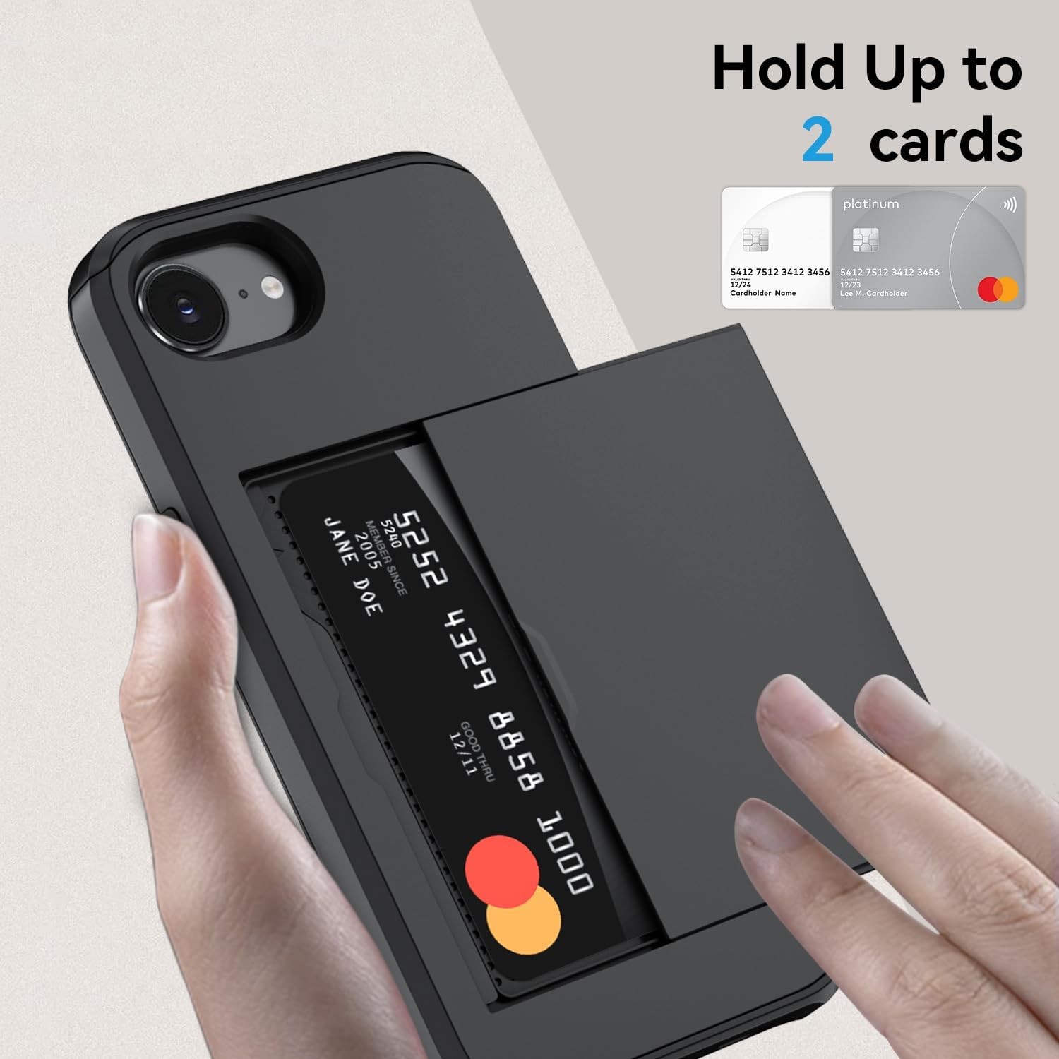 iPhone 16e Case & iPhone 17e Case Wallet, Dual Layer Shockproof Slim Phone Cover