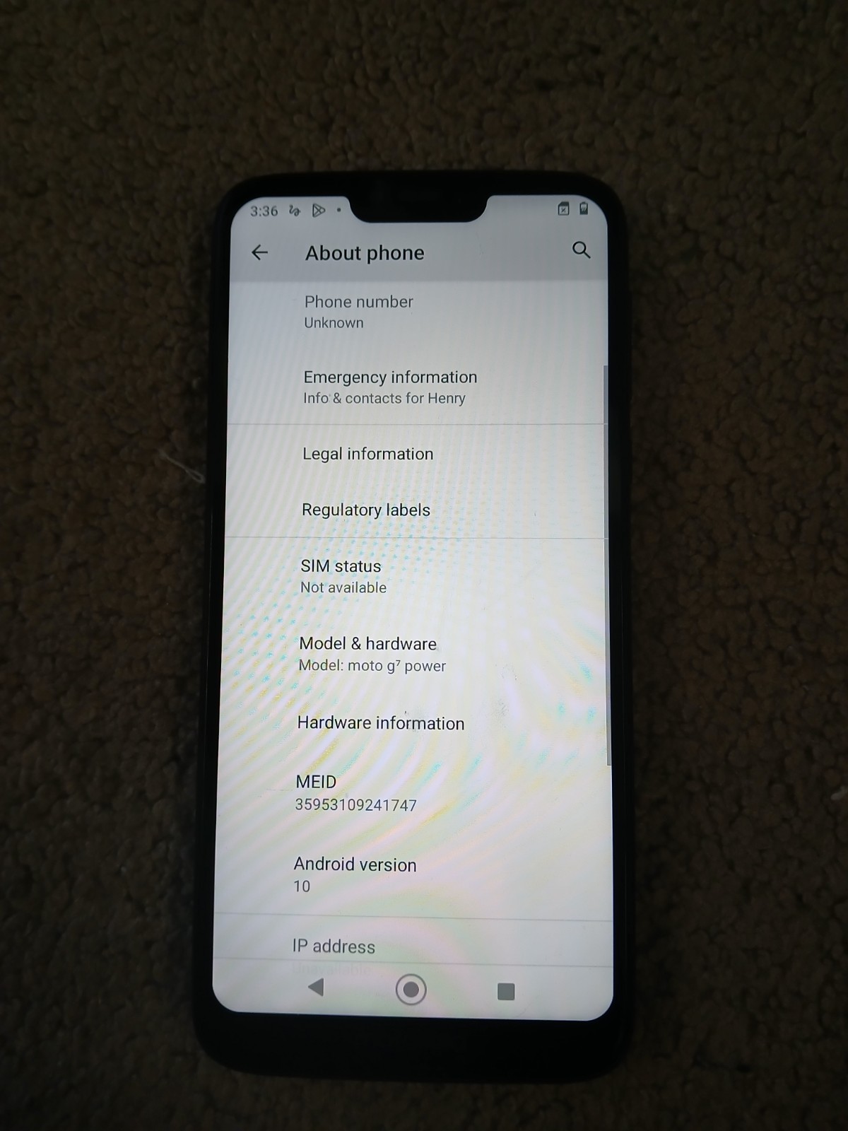 Motorola Moto G7 Power 32GB XT1955-6 Marine Blue Verizon Only – Good