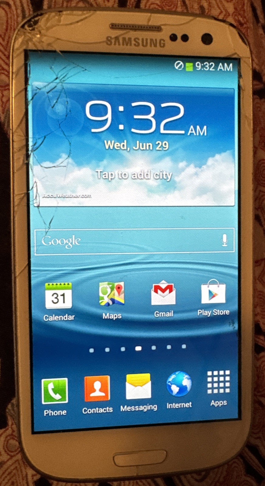 Samsung Galaxy S3 SCH-I530R White (Sprint) 16GB Fast Ship Used Cracked Glass