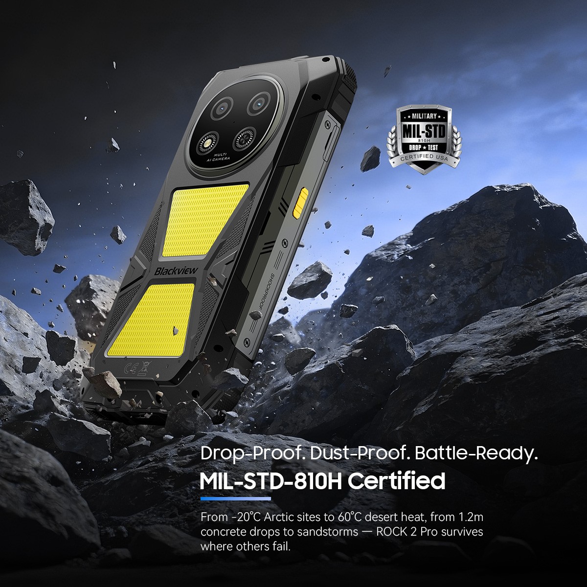 Blackview ROCK 2 Pro 5G AI Rugged Smartphone 32GB+256GB Android 16 15000mAh NFC