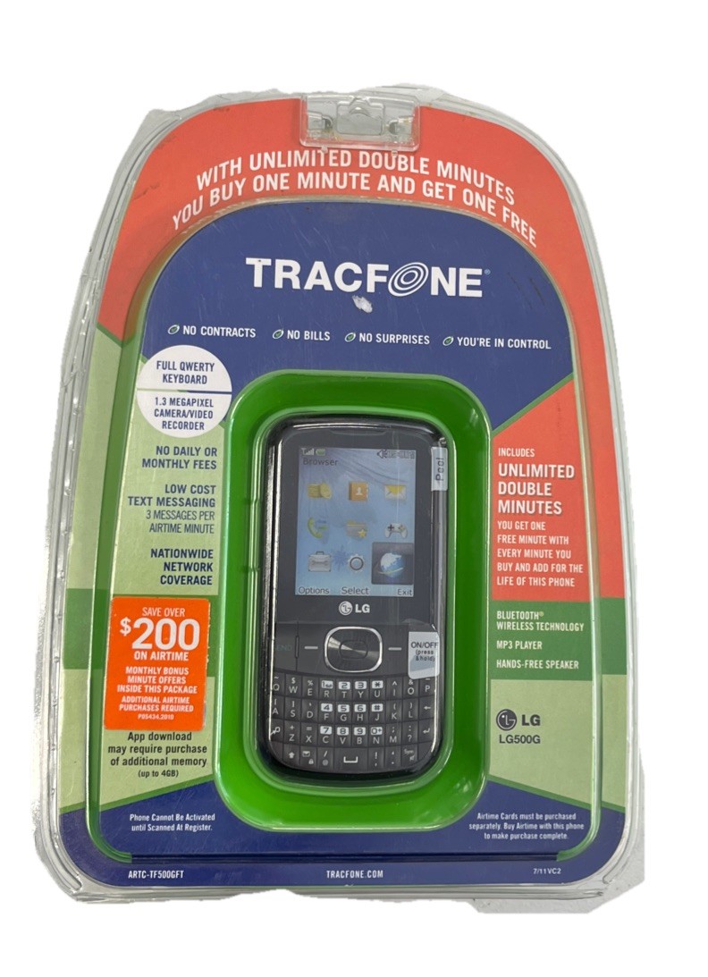 New LG 500G Tracfone No Contract Cell Phone Not Scanned For Activation Sealed