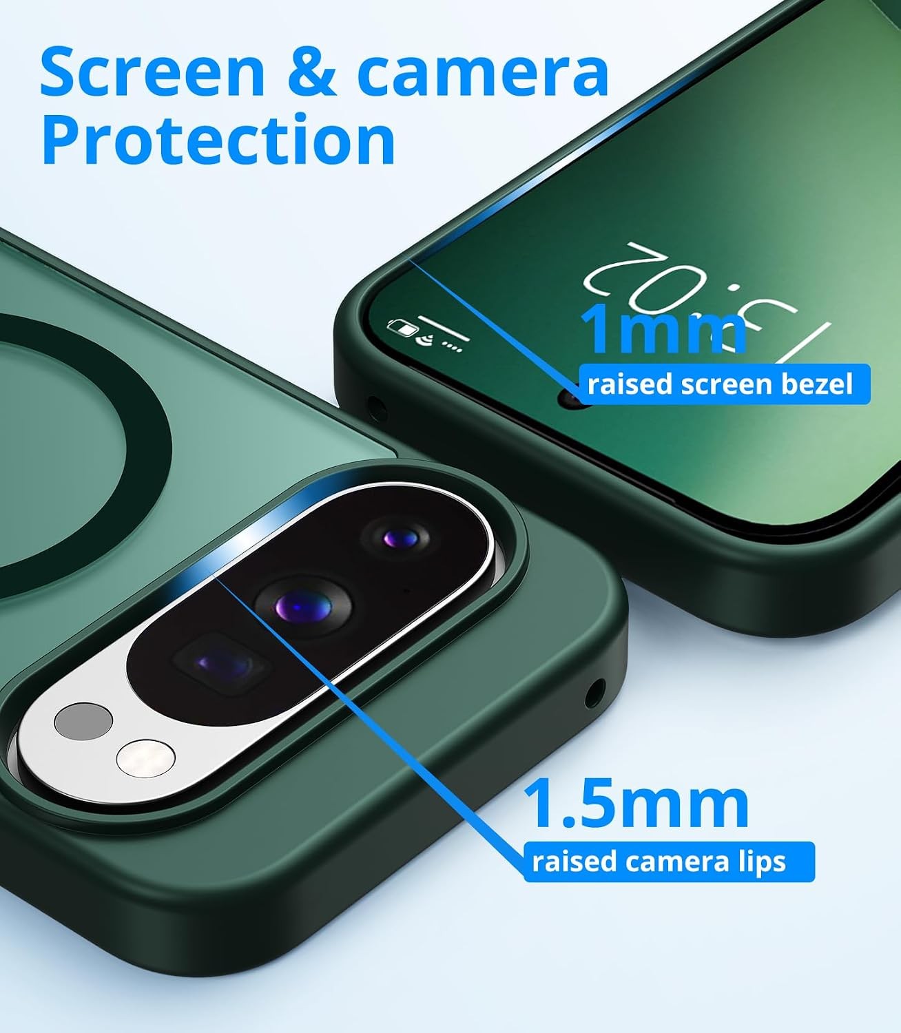 1PCS Case & Screen Protector for Google Pixel 10/10 Pro Magnetic Slim Matte Cove