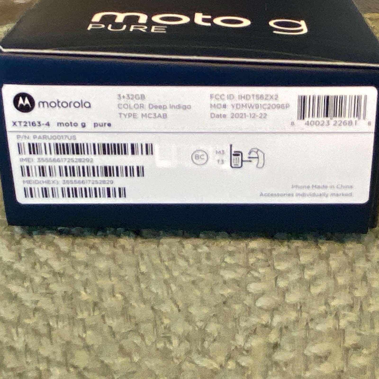 Motorola Moto G Pure XT2163-4 32GB Deep Indigo 6.5in LTE Android Phone