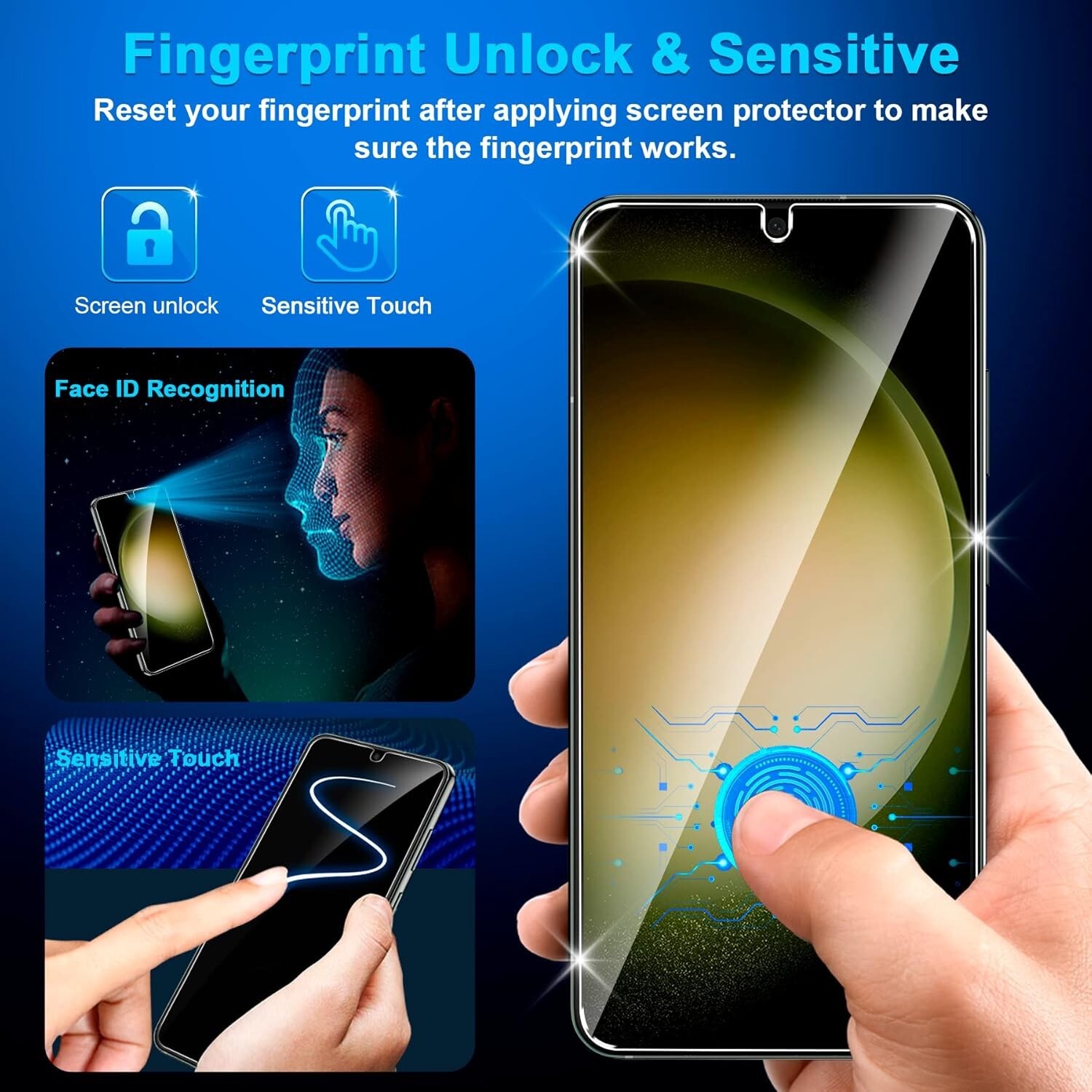 6in1 Tempered Glass Galaxy S23 for Screen and Camera Lens Protector 9H