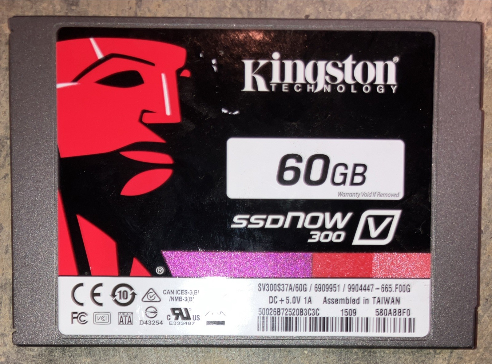 Kingston SSDNow V300 60GB 2.5″ SATA III Internal SSD SV300S37A/60G TESTED/WIPED