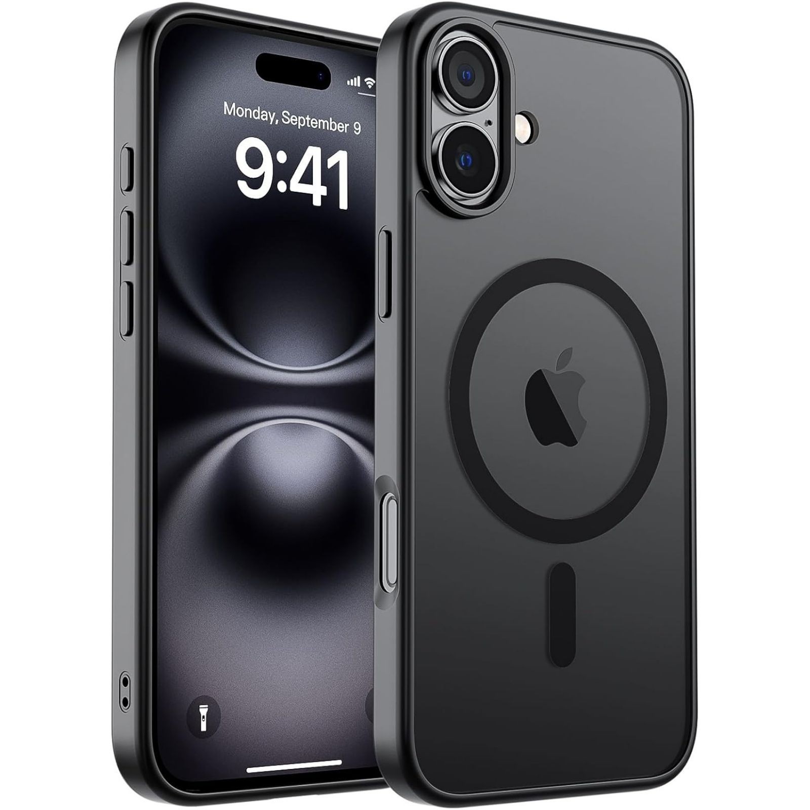Magnetic for iPhone 16 Plus Case, Military Grade Drop Protection, Black Cover