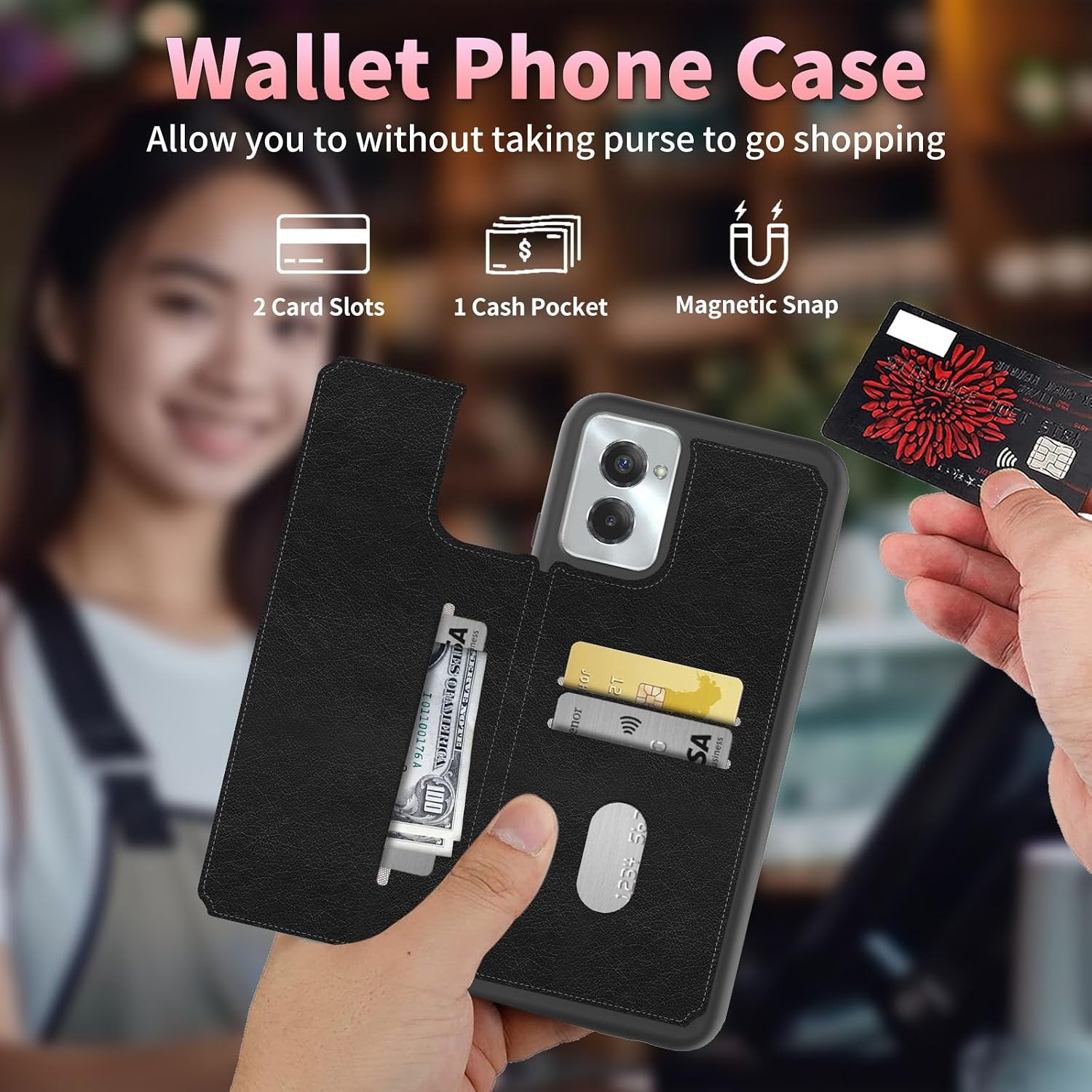 Moto G Power 5G 2024 Case Wallet Case with Card Slots & Kickstand PU Leather Cov