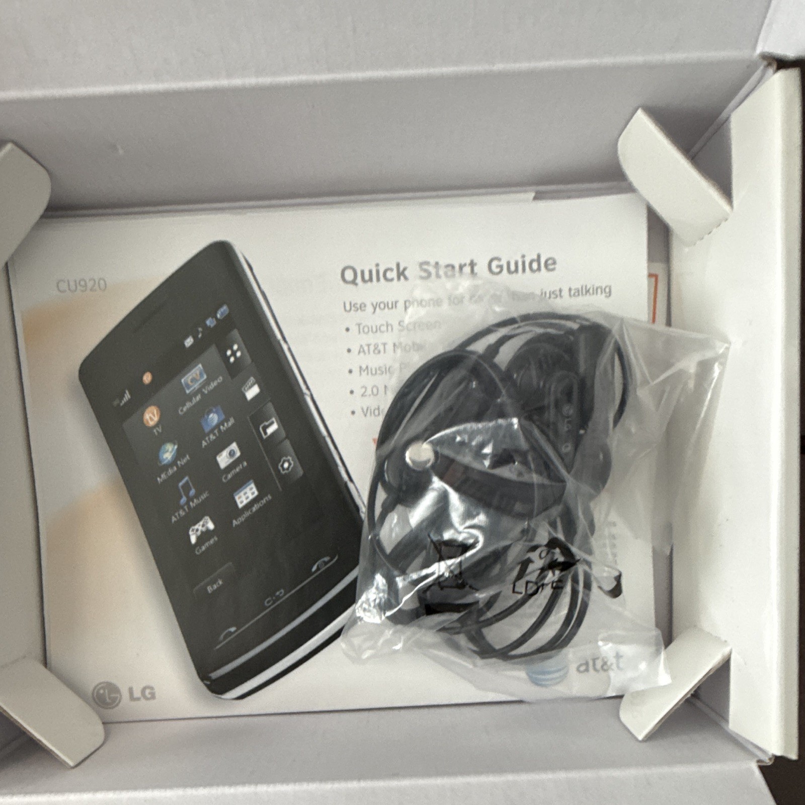 LG Vu CU920 128GB Black AT&T Touch Screen Smartphone Bluetooth 2MP w/ Box