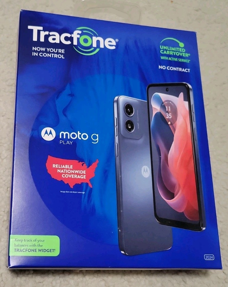 Tracfone Motorola Moto G Play (2024) XT2413V 64GB 4GB Smartphone Blue – NEW