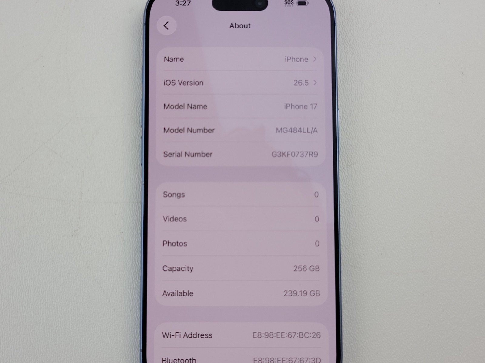 Apple iPhone 17 (A3258) 256GB – Blue (Unlocked) Smartphone – 100% Battery