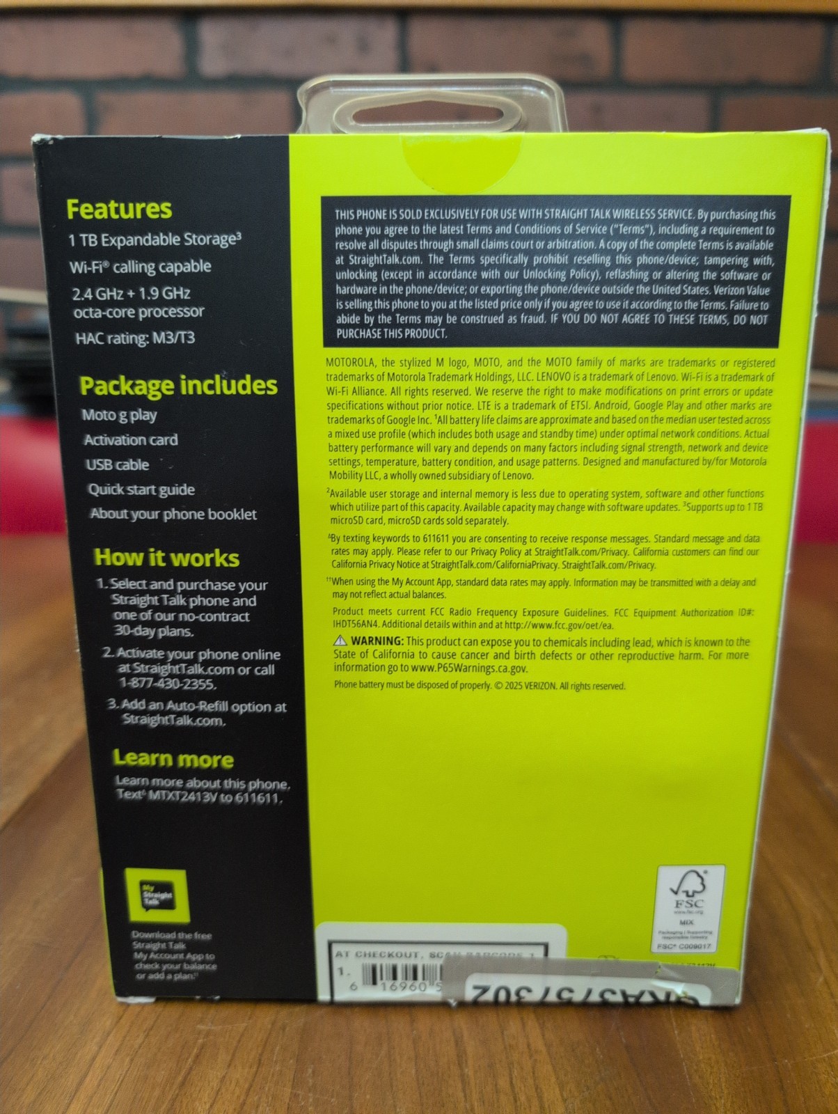 Motorola Moto G Play 2024 64GB (Total Wireless/Straight Talk Rebrand) NEW