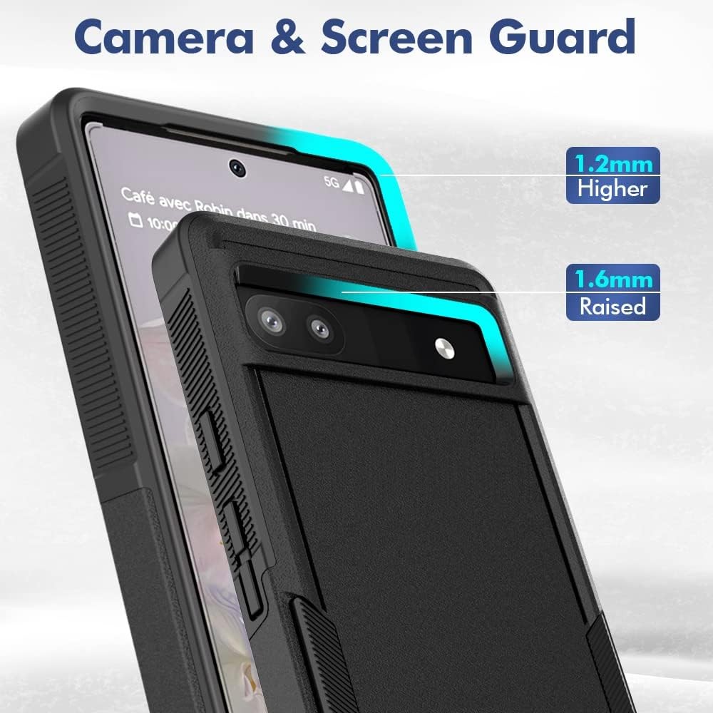 Case for Google Pixel 6A 5G, Shockproof Rugged Protective Commuter Phone Case