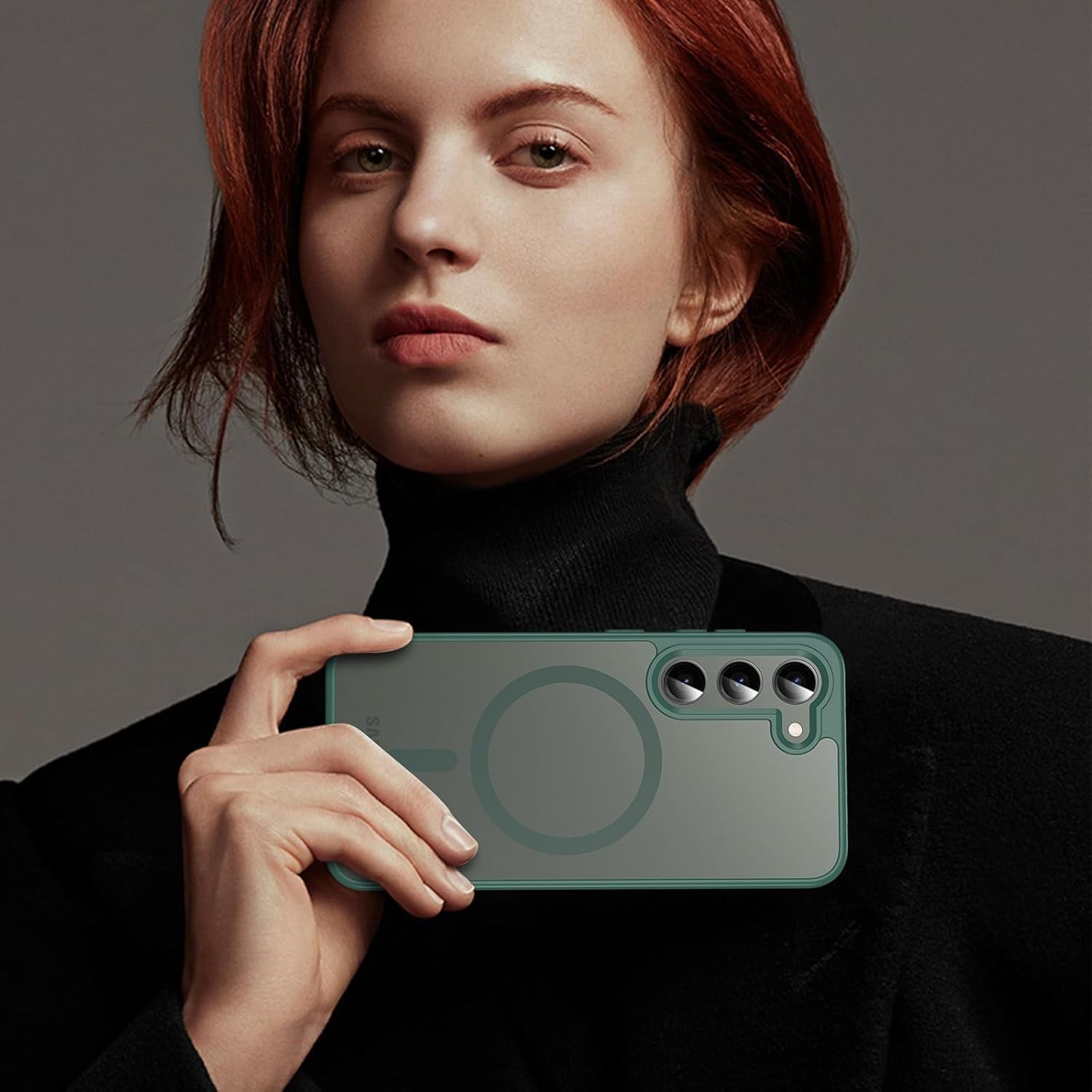 For Samsung Galaxy S23 Case 6.1″ Magnetic Case,Carbon Fiber Protective Bumper