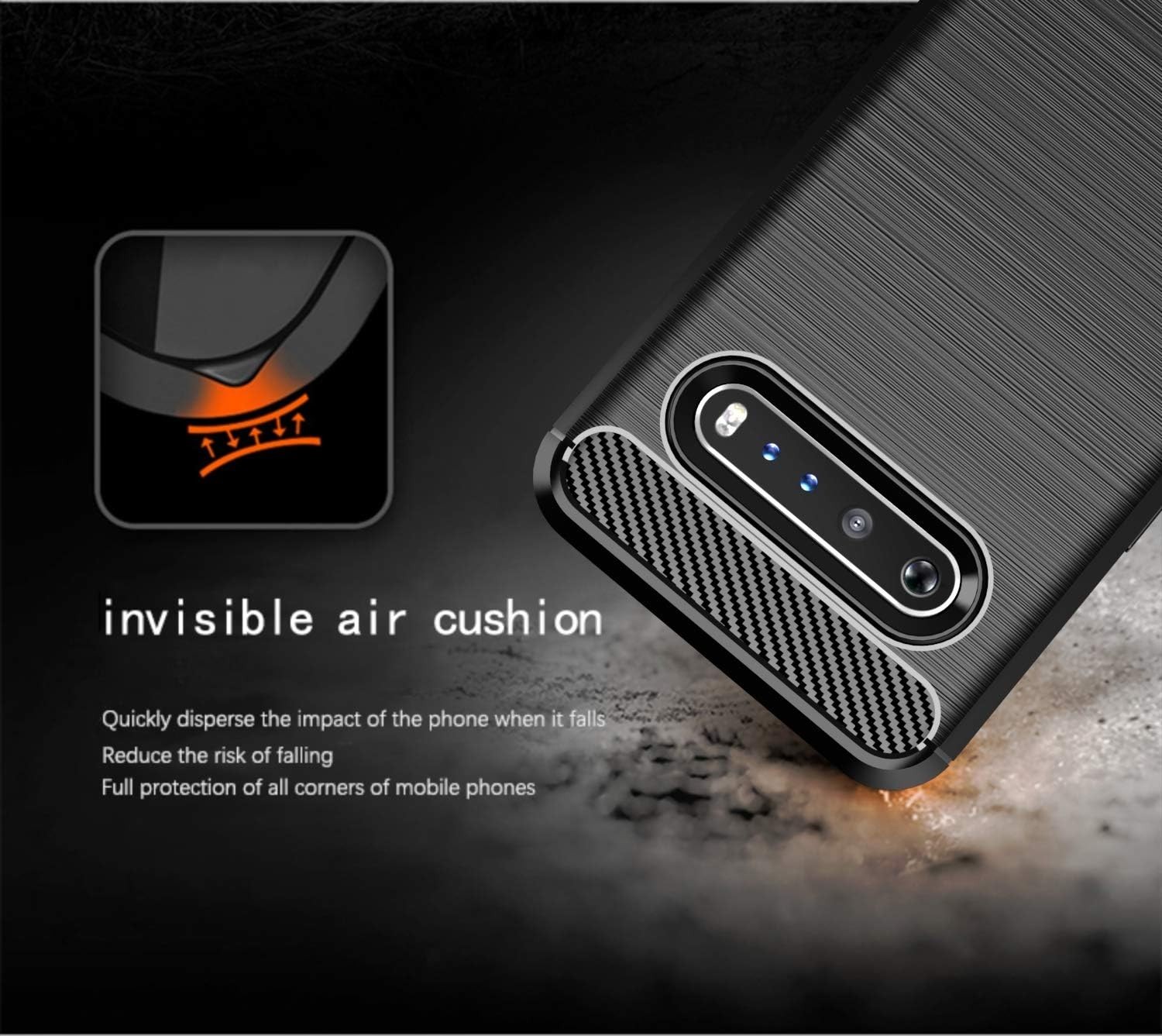 LG V60 ThinQ Case Soft TPU Silicone + TPU Full Slim Shock Absorption Cover