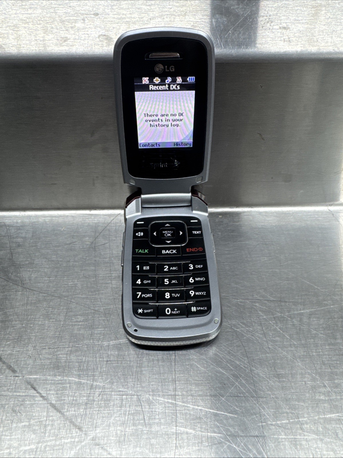 LG LX400 Sprint Nextel Flip Phone BURGUNDY Cell Cellular, Works