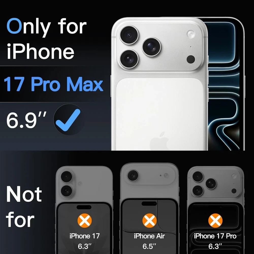 Screen Protector for iPhone 17 Pro Max 6.9-Inch, Tempered Glass Film, 3-Pack