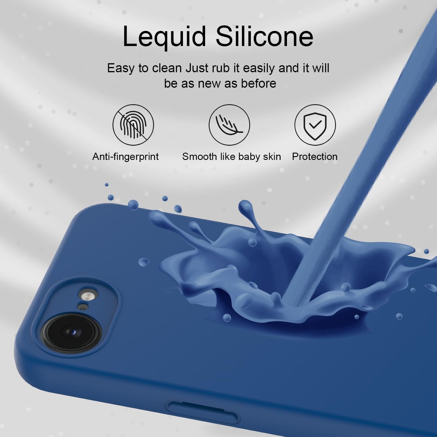 Silicone Case for iPhone 17e/iPhone 16e (6.1 inch), Durable Drop Tested Soft Sil