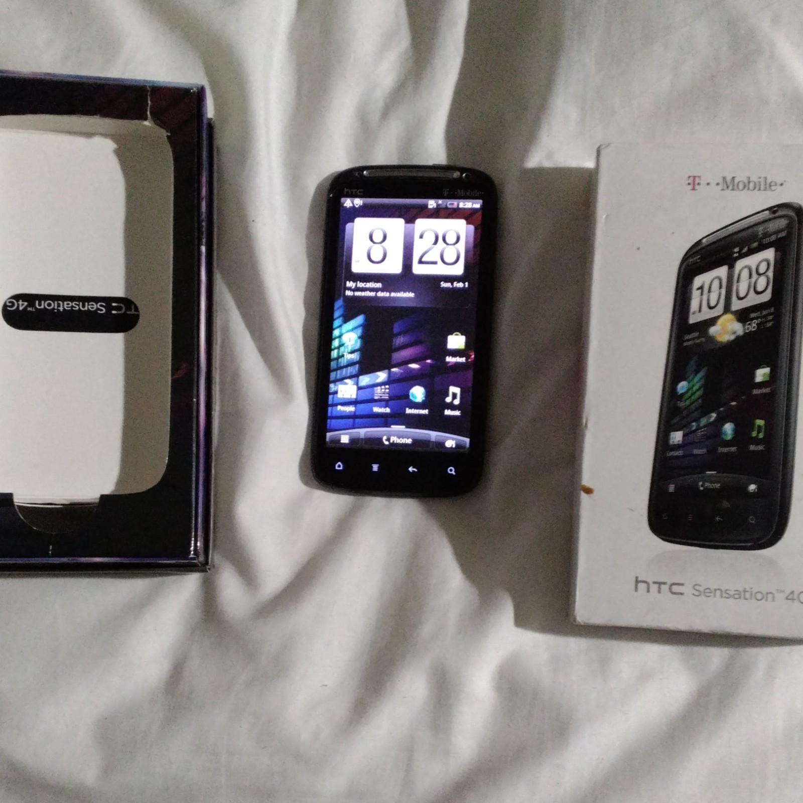 HTC Sensation 4G Black 4GB Android T-Mobile 4G Wi-Fi Dual Core 8MP w/ Box
