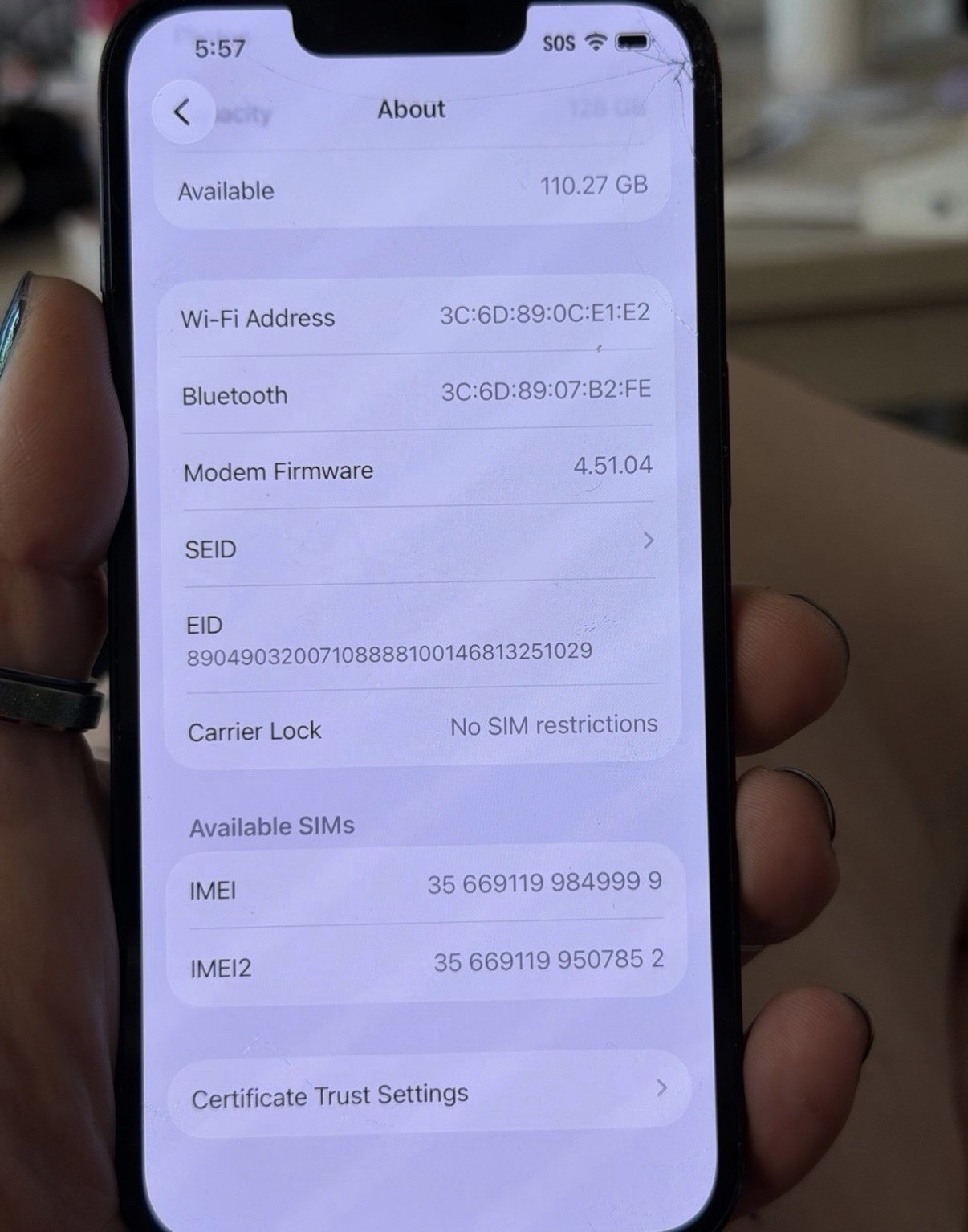 Apple iPhone 14 128GB Midnight Factory Unlocked A2649 (MPUA3LL/A)