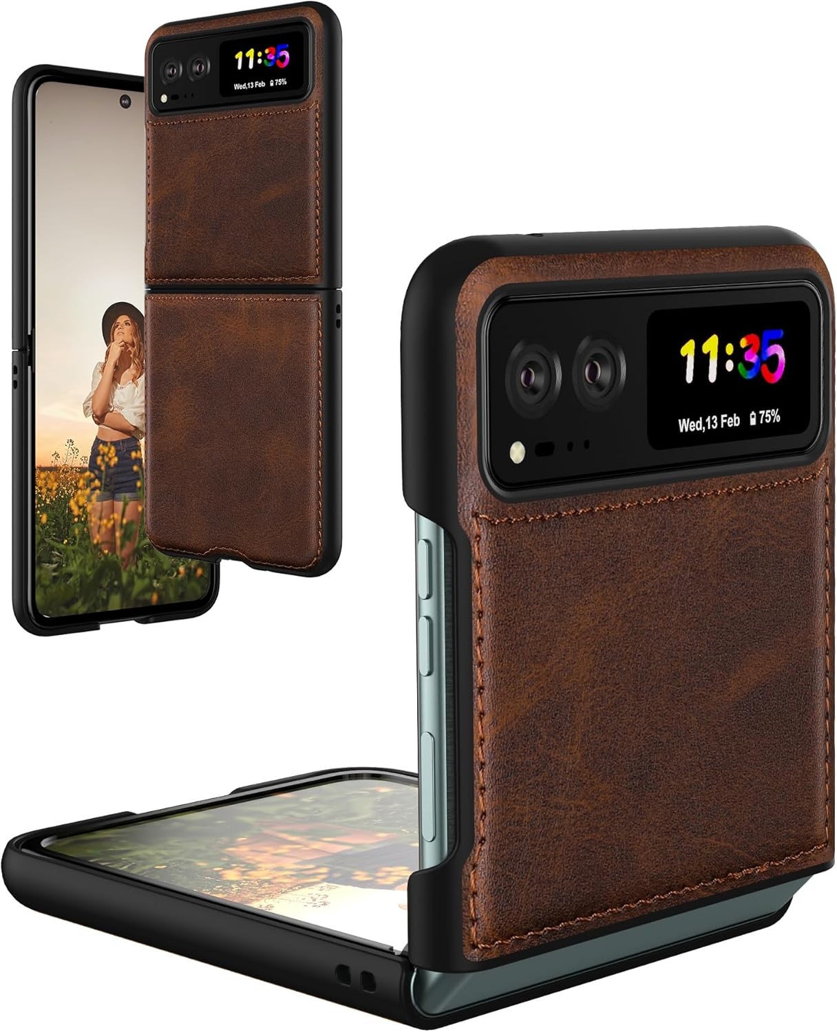 Ultra Thin Slim Durable Phone Case Cover for Motorola Razr 2023 – Brown