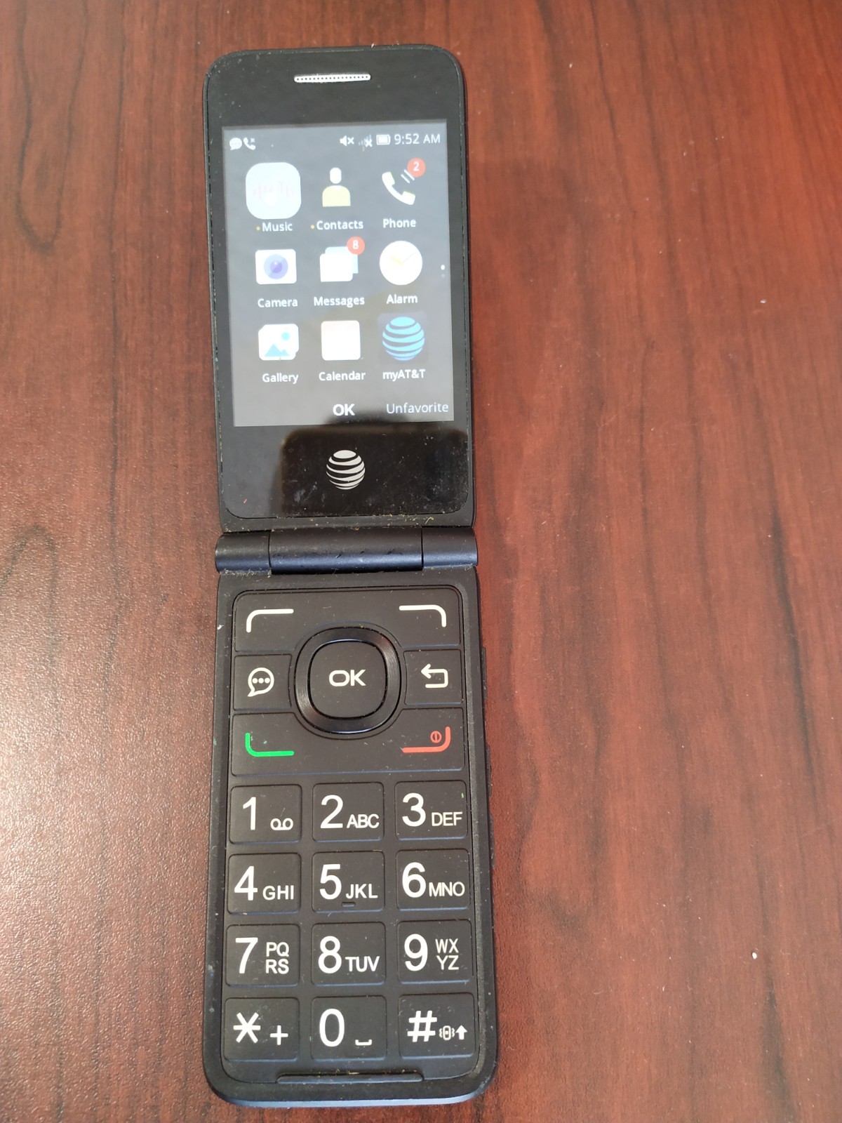 Alcatel 4044O 1GB AT&T Flip Cell Phone Works Great (Big Buttons)