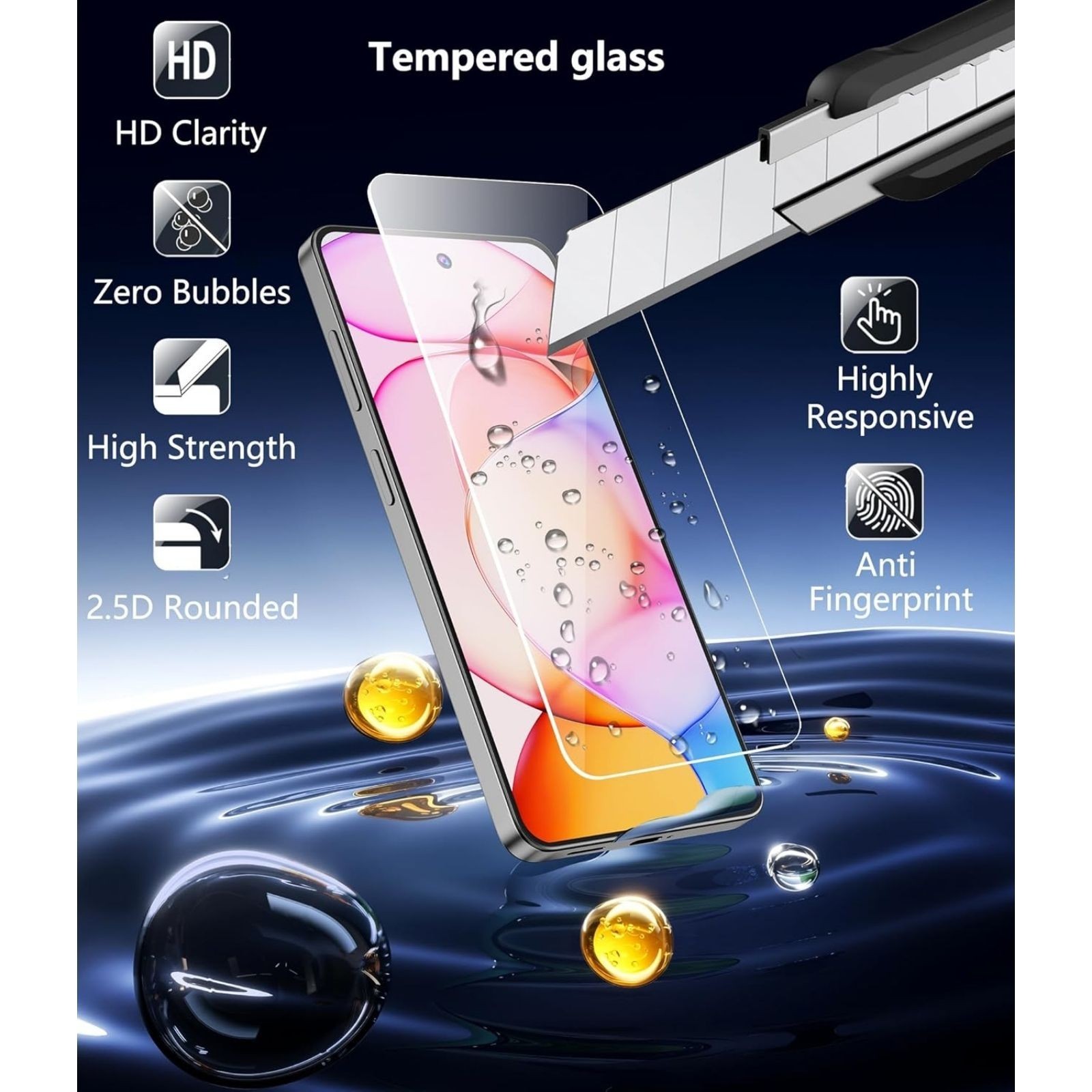Phone Case for Samsung Galaxy S26 with Tempered Glass Screen Protector, Clear Co